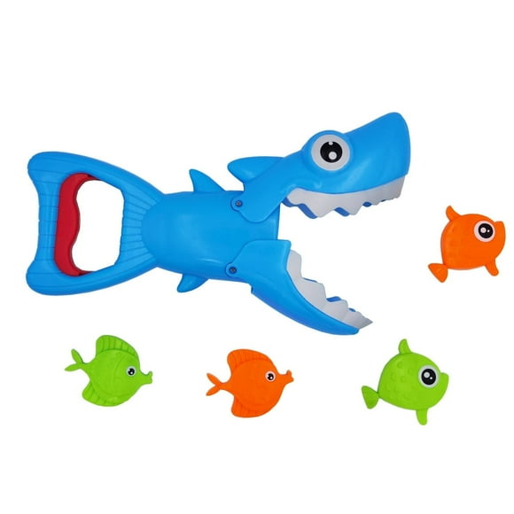 Lindbes Bath Toys Fun Baby Bathtub Toy Shark Bath Toy for Toddlers Boys & Girls Shark Grabber with 4 Toy Fish Included