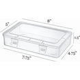 thumbnail image 3 of 12 Pack Clear Plastic Storage Containers with Lids, 8 x 5 x 1.75 Inch Empty Hinged Boxes, Stackable Organizer Boxes for Home, Office, Craft Supplies, 3 of 8