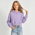 thumbnail image 3 of RFQWOVSR Girls Crop Zip Up Hoodie Soft Comfortable with Pocket Casual Jacket 5-6 Years, 3 of 6