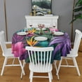 thumbnail image 2 of Colorful Tropical Leaf Pattern Round Tablecloth 60"x60",Wrinkle Wipeable Table Cloth for Kitchen Dining Room Picnic Patio Party, 2 of 6