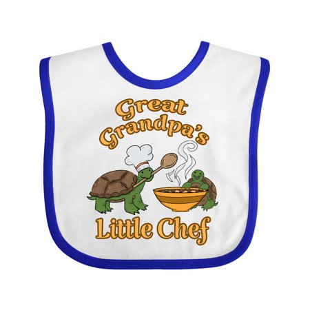 

Inktastic Great Grandpa s Little Chef with Cute Turtles Gift Baby Boy or Baby Girl Bib