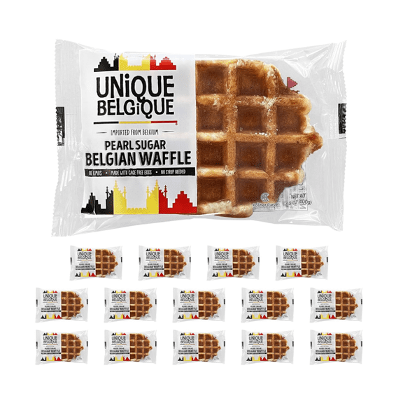Unique Belgique Authentic Belgian Pearl Sugar Waffle, 3.5 OZ , 15 Pack