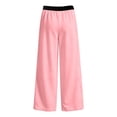thumbnail image 5 of SONXAHE Big Girls Drawstring Pants Striped Loose Fit Casual Wide Leg Sports Sweatpants for Kids,Pink, 5 of 5
