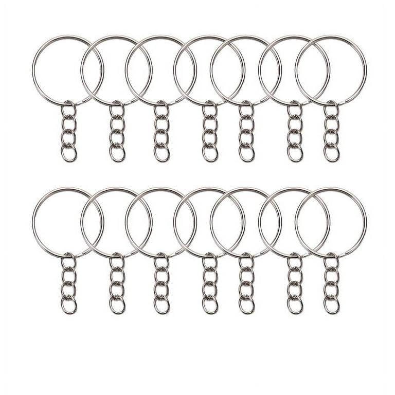 100Pcs Keychains with Chain and 100Pcs Jump Rings Keychain Rings Kit  Keychain Findings Bulk for Keychain Making DIY Crafts