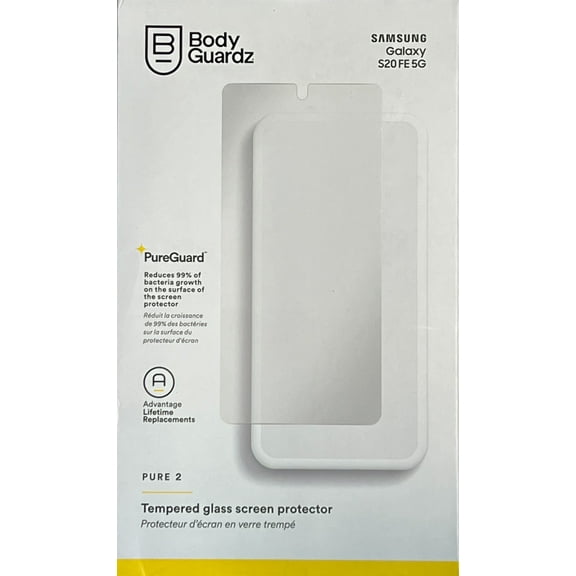 BodyGuardz Pure 2 Tempered Glass Screen Protector - Samsung Galaxy S20 FE 5G
