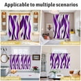 thumbnail image 6 of Purple White Moire Kitchen Curtains 63 Inch Length, Modern Abstract Art Grommet Top Bedroom Living Room Curtains, Light Filtering Cafe Curtain Drapes 2 Panels Set 84''x63'', 6 of 9