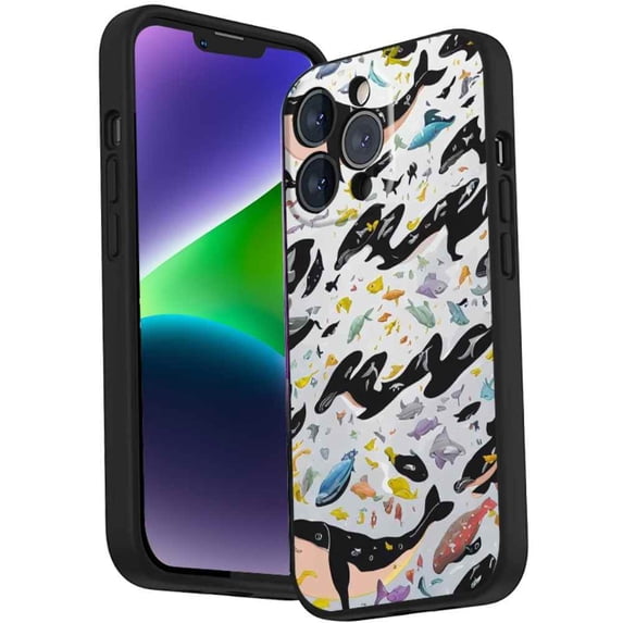 Compatible with iPhone 14 Pro Phone Case, Whales-1 Case Men Women, Flexible Silicone Shockproof Case for iPhone 14 Pro