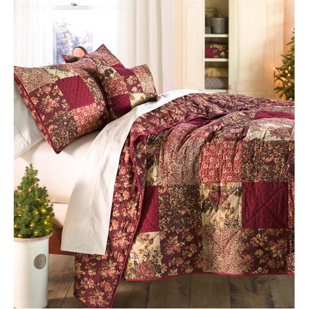 Cranberry Floral Patchwork Quilt Set In King Size Walmart Com