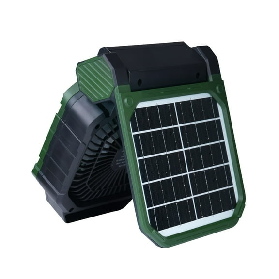 Camping Fan Solar USB Rechargeable 7800mAh Battery 4Speeds LED Light Timer For Outdoor Activity Tent Bedroom Coolers
