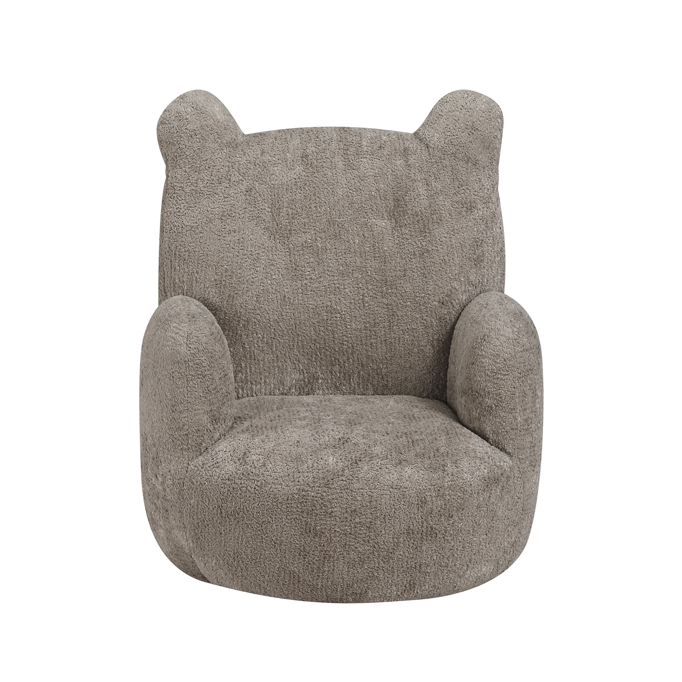 OakvillePark Grove Modern Chenille Cute Bear Shaped Mini Kids Accent Chair, Brown