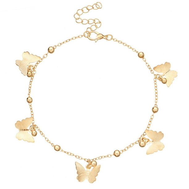 BelleVive Doppelherz-Fußkettchen – Plaqué Or 14 Carats