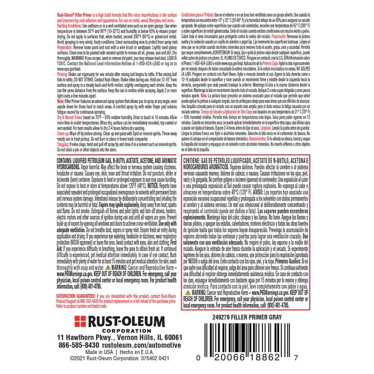 Rust-Oleum Gray Filler Primer Spray, 11 oz photo 4