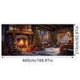 thumbnail image 3 of Christmas Garage Background Cloth Banner with Fireplace – Holiday Door Decoration Mural for Outdoor Indoor Use Available for Xmas Party,B, 3 of 7