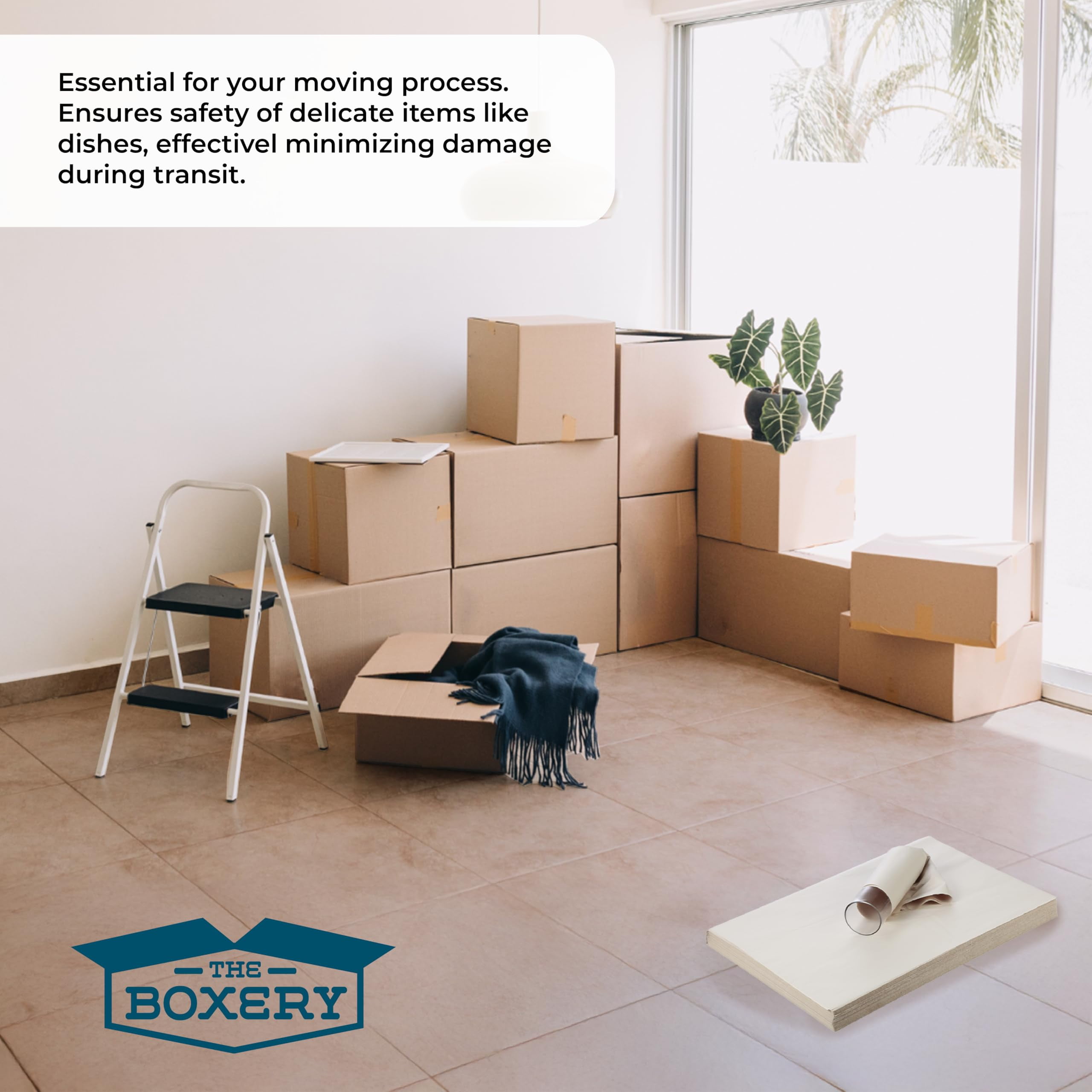 The Boxery Newsprint-Packing Paper Sheets for Moving (600 Sheets) 20"x 30"|Newspaper Wrapping Paper, Newsprint Paper, Shipping & Moving Supplies, Packing Materials, Moving Paper Wrap, Shipping Paper