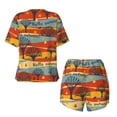thumbnail image 5 of Picia Vibrant Autumn Forest Hues Pajamas Sets for Women Soft Short-Sleeved Pjs with Lounge Shorts Two Piece Sleepwear-X-Large, 5 of 9
