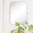 thumbnail image 3 of TEHOME Brushed Nickel Bathroom Mirror, 22x30 inches, Metal framedd Pivoting Rectangle, 3 of 7