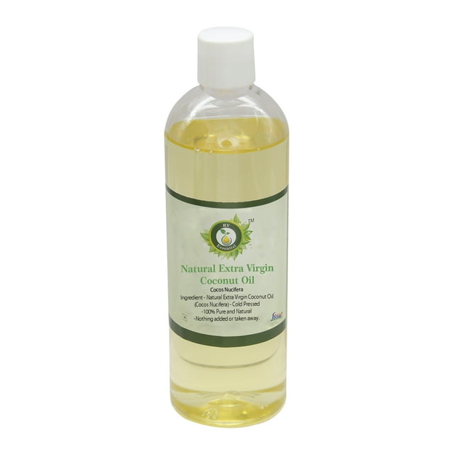 Natural Extra Virgin Coconut Oil Cocos Nucifera Moisturizes Skin For Teeth For Nails For Removing Makeup For Hair Pure Natural Cold Pressed 100ml 3.38oz By R V Essential