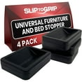 thumbnail image 1 of czcpp-Bed and Furniture Stopper - No Slip Grip ABS Wheel Stoppers for Bed Frames - 4 Pack, 1 of 4