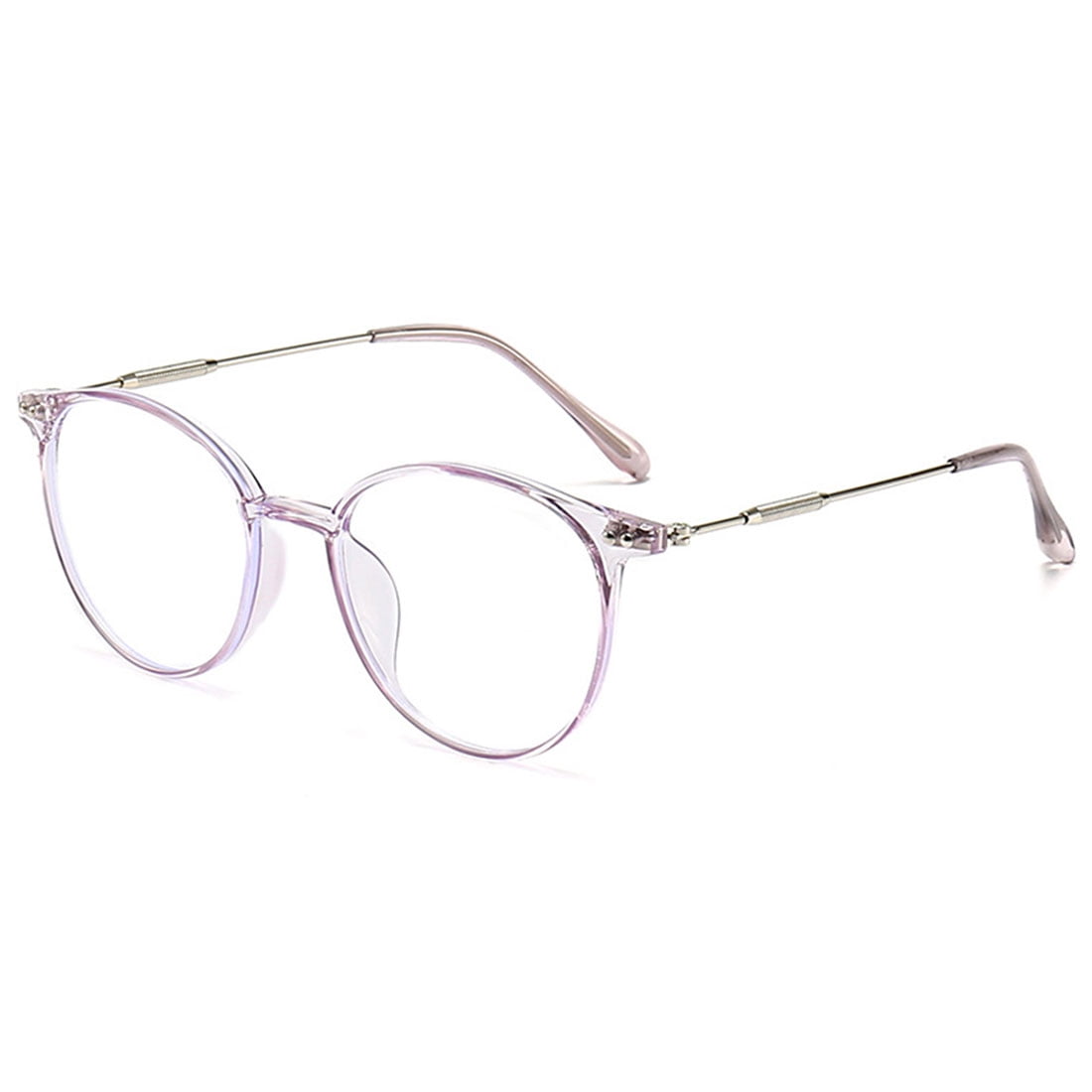 KOOSUFA Stylish Round Reading Glasses Blue Light Blocking +2.50 Women Men Eyeglasses Readers Eyewear Transparent Purple