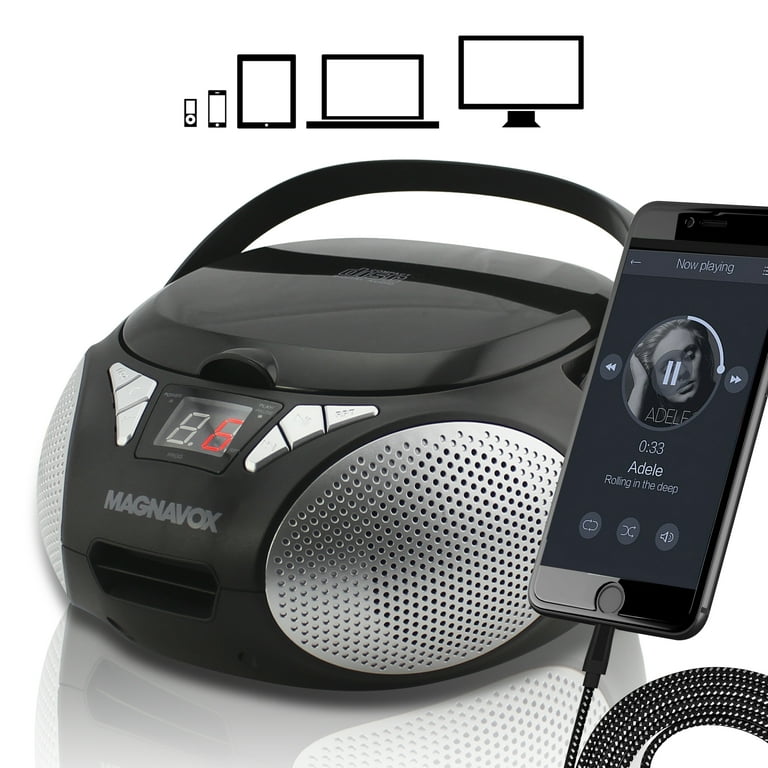 Magnavox MD6924 Portable Top Loading CD Boombox with AM/FM