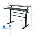 thumbnail image 2 of Gymax Standing Desk Crank Adjustable Sit to Stand Workstation with Monitor Shelf Black, 2 of 10