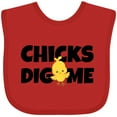 thumbnail image 3 of Inktastic Chicks Dig Me Boys Baby Bib, 3 of 4