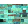 thumbnail image 1 of Ahgly Company Indoor Rectangle Patchwork Turquoise Blue Transitional Area Rugs, 3' x 5', 1 of 4