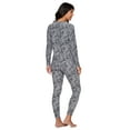 thumbnail image 3 of Avalanche Women's Snakeskin Waffle Knit Thermal Pajama Set, 3 of 4