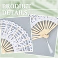 thumbnail image 5 of 1pc Lace Hand Fan Bamboo Tassel Decorative Folding Fans for Party Dancing Decoration White 380x27x61mm, 5 of 9