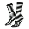 thumbnail image 1 of Balery Black And White Stripes Calcetas Largas con Estampado para Hombre y Mujer – Suaves y Transpirables, Talla Única (US 5-11), 1 of 6