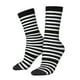 thumbnail image 1 of Balery Black And White Stripes Calcetas Largas con Estampado para Hombre y Mujer – Suaves y Transpirables, Talla Única (US 5-11), 1 of 6