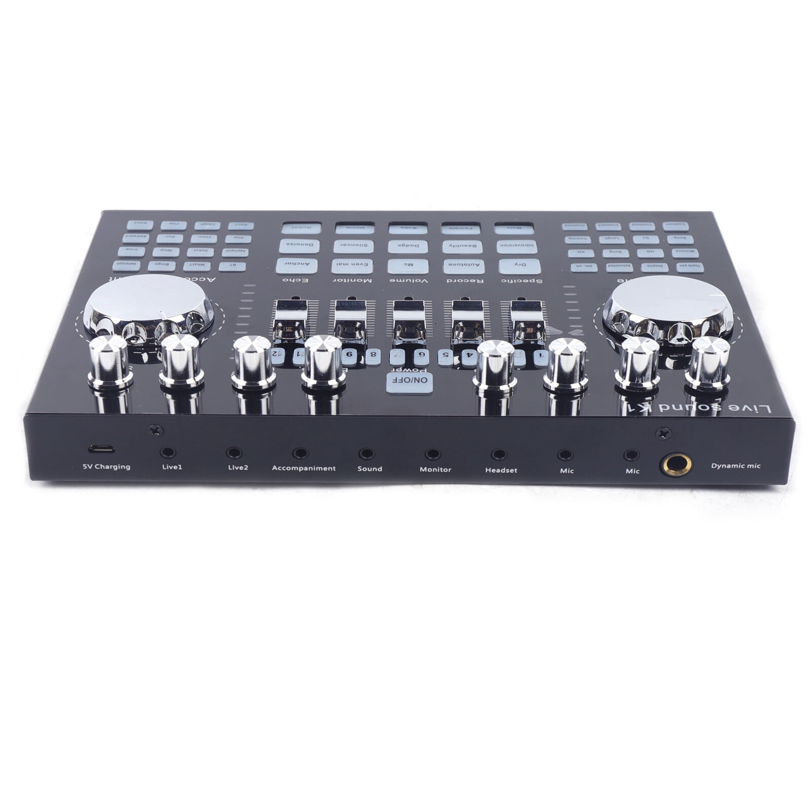 Audio Mixer Sound Board Console with 27 Sound Effects, USB Bluetooth Input for Live Karaoke, Small Concerts