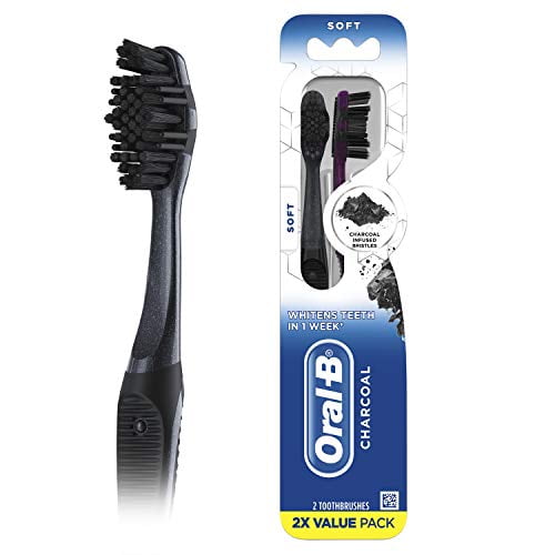 Oral-B Charcoal Whitening Therapy Toothbrush, Soft, 2 Count
