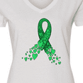 thumbnail image 4 of Inktastic Cerebral Palsy Awareness- Green Ribbon Made of Hearts Women's V-Neck T-Shirt, 4 of 5