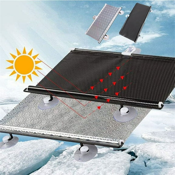 Usloyux 2Pcs Automatic Retractable Car Sunshade, Sunscreen And Thermal Insulation Front Windshield Cover, UV Protection Sun Visor For Vehicle Dashboard, Household Balcony Window Shade For Patio Door