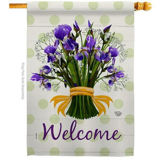 Ornament Collection H192450-BO Iris Bouquet Floral Double-Sided Garden Decorative House Flag, Multi Color