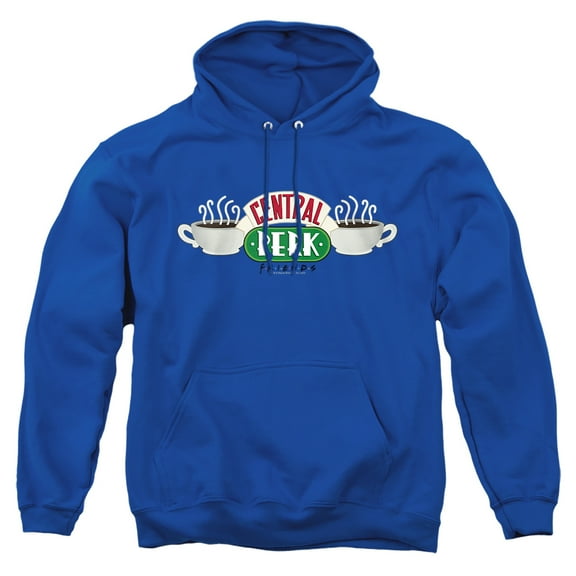 Friends Central Perk Logo Unisex Adult Pull-Over Heather Hoodie, Small, Royal