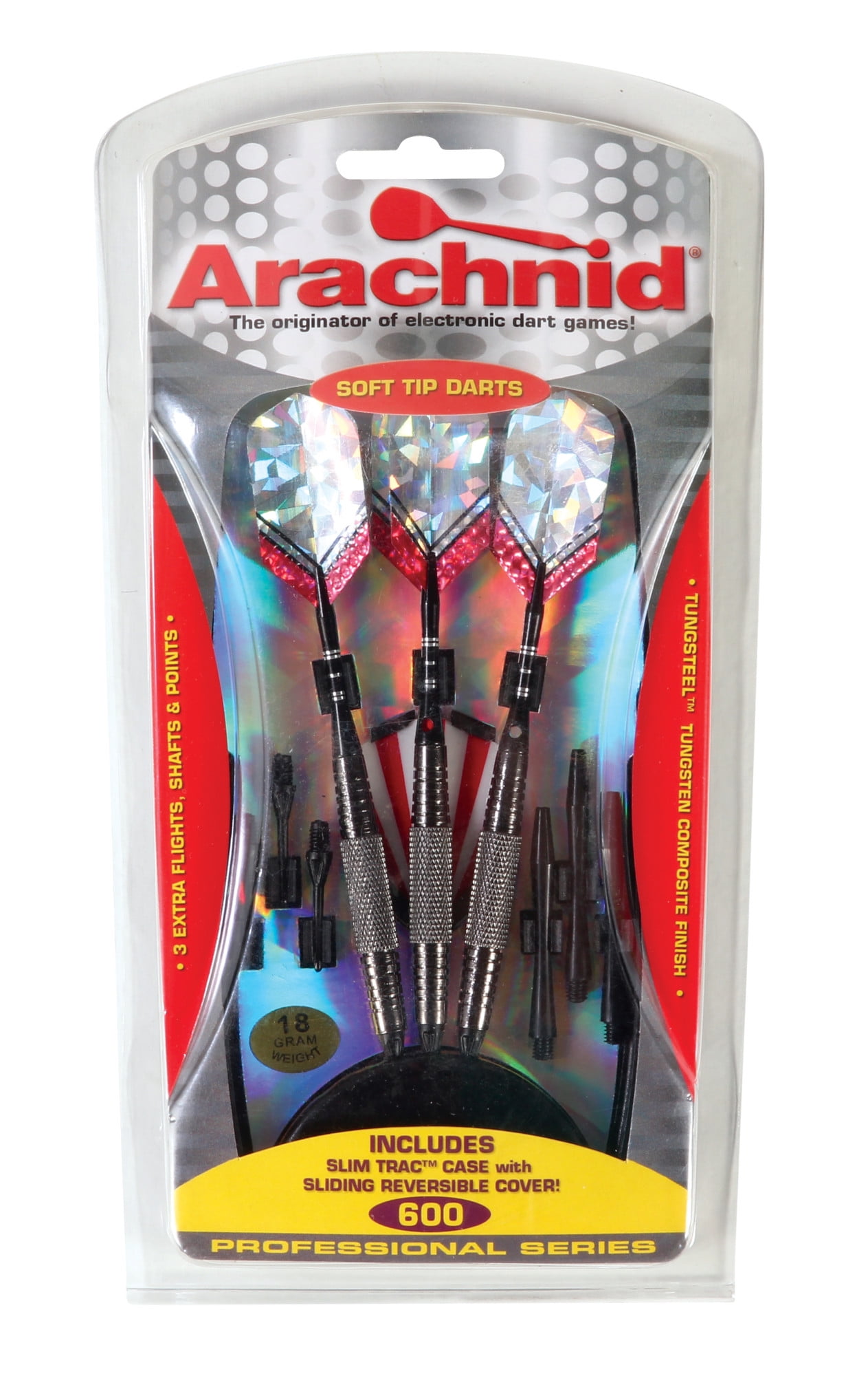 Lot of 12 Assorted Colors Plus 50 Extra Tips Arachnid Plastic Soft Tip Darts 