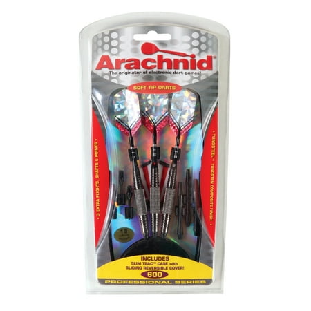 Arachnid Tungsteel 18-Gram 3-Pack Soft Tip Dart Set with 3 Additional Flights, Shafts, Points, and