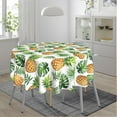thumbnail image 3 of Summer Tropical Leaf Pineapple Round Tablecloth 60 Inch, Decorative Holiday Home Party Table Cloth for Kitchen Dining Picnic Table Cover, 3 of 6