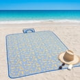 thumbnail image 4 of Clearance! Portable Beach Blankets, Extra Large 80"x 60" Beach Blanket, Waterproof Sandproof Picnic Blankets Outdoor, Foldable and Lightweight for All-Season Camping, Beach, Travel, Party(Blue Lemon), 4 of 7