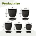 thumbnail image 4 of JF Plant Pots Indoor planter 5 Pack flower pots for plants planters with Drainage Holes Large Planter Pots for Indoor Plants Outdoor Plant Pot 4.5/5/5.5/6.3/7 Inches (Black), 4 of 6