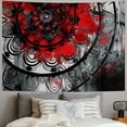 thumbnail image 2 of ONETECH Black and Tapestry Mandala Abstract Yellow Red Black Wall Art Bedroom for Women Girls Small Wall Tapestry Boho Floral Modern Wall Hanging Living Room Dorm Decor Fabric, 2 of 6