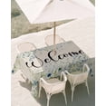 thumbnail image 3 of 60x120 Inch Outdoor Tablecloth with Umbrella Hole Zipper Rectangle Blue Flowers Rectangular Tablecloths Outside Waterproof Watercolor Pastoral Botanical Garden Leaf Patio Table Cover for Picnic Party, 3 of 8