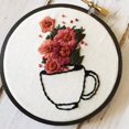 thumbnail image 2 of Diy Embroidery Beginner Kit, Handmade Embroidery, Embroidery Beginner Kit With Pattern Japanese Flowers; Cross Stitch Kit With Bamboo Embroidery Ring; Portable Flat Needle Embroidery Entry-Level Kit., 2 of 6