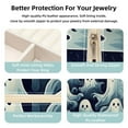 thumbnail image 3 of Halloween Ghost Travel Portable Square Jewelry Box with Necklace Organizer, Earring Organizer, and Display Case - Ideal for Rings, Earrings, Necklaces, Bracelets, and More, 3 of 6