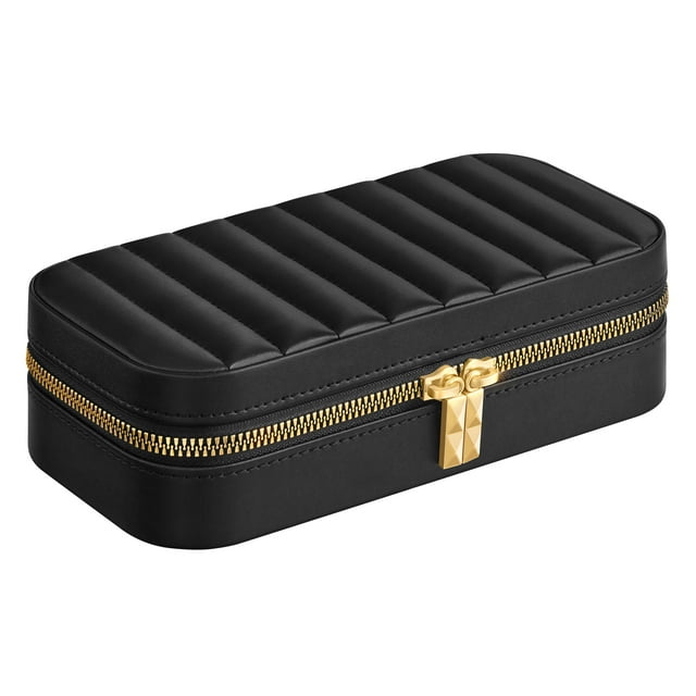 SONGMICS HOME Organizador Joyas viaje estuche pequeño con espejo 10.5x20.5x6cm