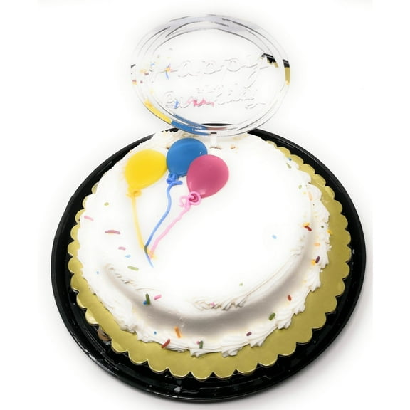 Happy Birthday Cake Topper Acrylic First Birthday Party Decoration, Favorite Topper for Cake Decorations TOP006 (Silver)