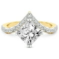 thumbnail image 3 of Radiant Shape 2 Carat IGI Certified Lab Grown Diamond Ring | 14K Yellow Gold | Athena Chevron Twist Diamond Ring | FG-VS1-VS2 Quality Friendly Diamonds, 3 of 5