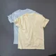 thumbnail image 2 of Camiseta de manga corta de algodón puro suave en color albaricoque leche, corte holgado para hombres y mujeres, estilo de viaje al trabajo de verano, cuello redondo, 2 of 4